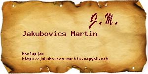 Jakubovics Martin névjegykártya